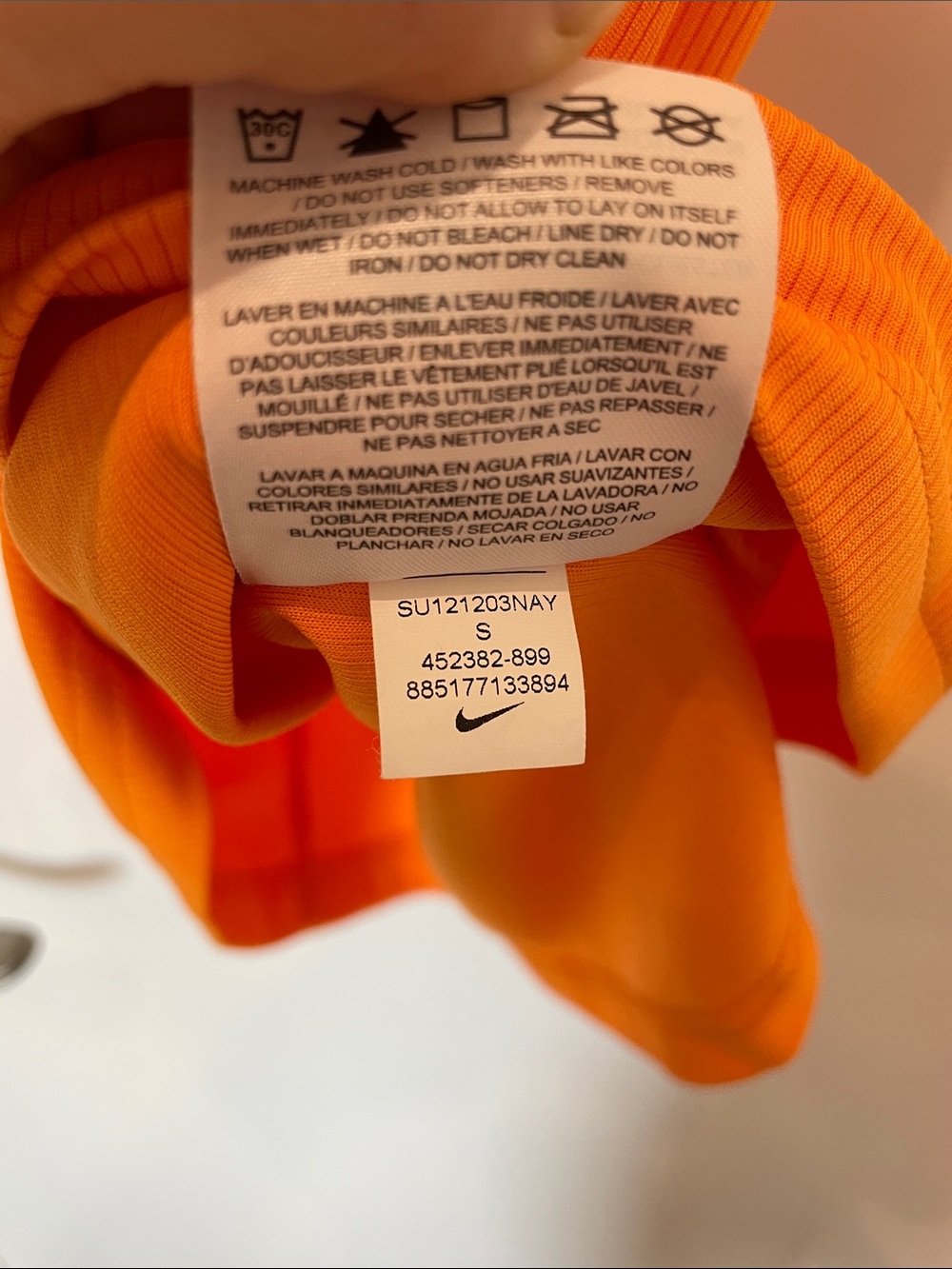Nike Bright Orange Ribbed Racerback Tank - Picture 5 of 5
